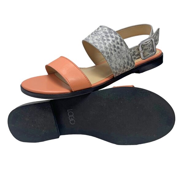 LOGO by Lori Goldstein Taylor Pink‎ Quartz Leather Slingback Sandals - Picture 7 of 9